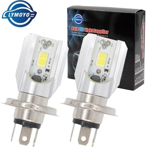 LYMOYO 1PCS H4 LED BA20D H6 Motorcycle Headlight Headlamp Scooter ATV Motorbike Light Bulb Motor Accessories COB 12V Hi-low 8/4W