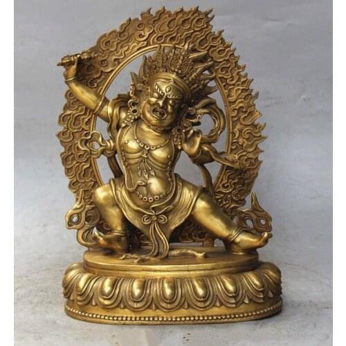 Copper Brass CHINESE crafts decoration Tibet Tibetan Buddhist Vajrapani (Chana Dorje)buddha brass statue