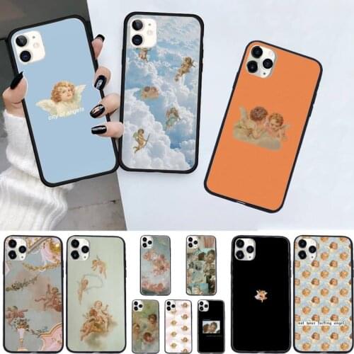 Angel cute retro art Renaissance Phone Cases for iPhone 11 12 pro XS MAX 8 7 6 6S Plus X 5S SE 2020 XR