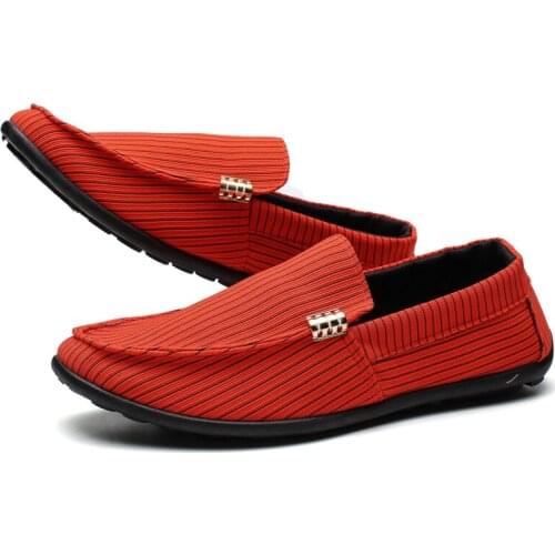 2020Mens formal shoes Loafers leather shoes canvas shoes summer Walking Shoes formal shoes breathable soft sole lightweight 41