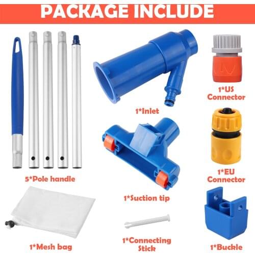 Becoyou Pool Vacuum Cleaner Kit, Mini Portable Vacuum Jet Cleaner Pool Cleaning Accessories with 5 Section Pole