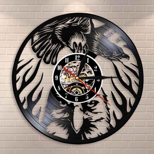Bird of Prey Eagle Dignity in the Sky Eagle Bird Vintage Soaring Bald Eagle Animals Wall Art Vinyl Record Wall Clock Home Decor