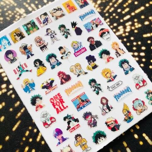 Newest TSC-147series anime girldesigns 3d nail art sticker nail decal accessories nail slider