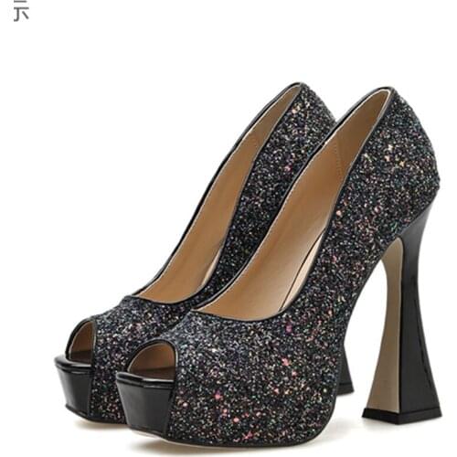 New Women Shoes Wedding Shoes Dress Shoes Casual Elegant Pumps Fish mouth Toe Super High Heels Ladies Shoes