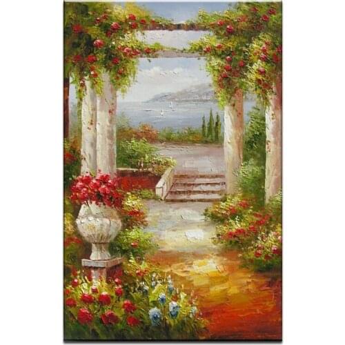 NEW 100% hand-painted oil painting high quality landscape pictures for living room knife painting DM-15110316