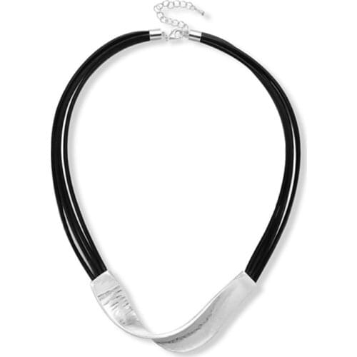 Simple Style Clavicle Statement Necklace Silver Color Alloy Choker Necklaces For Women 2019 New Valentines Day Gift