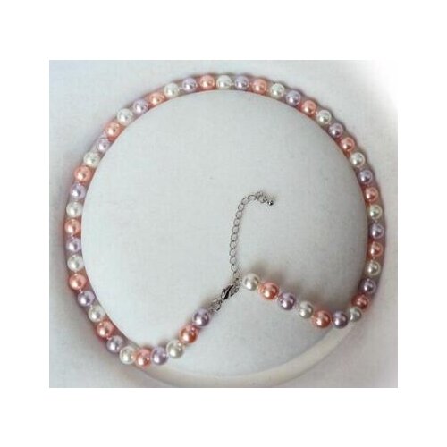 Natural AAA+ 10mm White Pink Purple South Sea Shell Pearl necklace 18