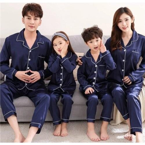 SeeBest Pajamas set for family child dad mom cottonNew Long Sleeve Cute Sleepwear Casual Homewear Female Pyjamas lingerie