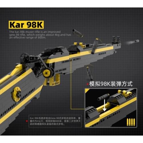 Compatible with Bricks Sniper Rifle 98K Building Block Gun MOC Assembly Adult Can Shoot High Difficulty Toy Weapon Boy Gifts