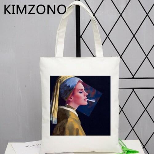 Lana Del Rey shopping bag reusable shopper tote shopping bag jute bolsas reutilizables net boodschappentas grab