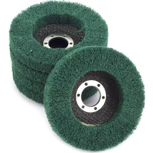TOP 5Pcs Nylon Fiber Flap Wheels Polishing Buffing Wheel Scouring Pad Grinding Disc for Angle Grinder for Metal Polisher