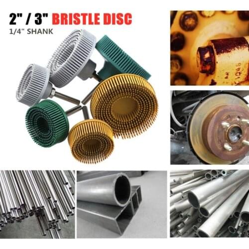High Quality 2"/3" Emery Rubber Bristle Disc Metal Deburring Polishing Brush Power Tool Electric Drill Disc 50/80/120 Grit