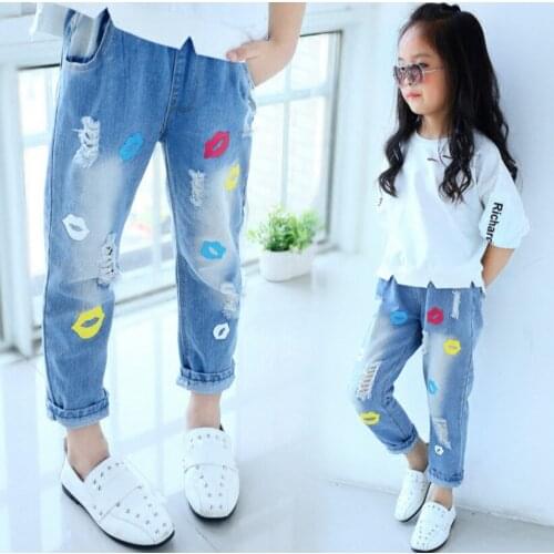 YK&Loving Ripped Jeans For Girls
