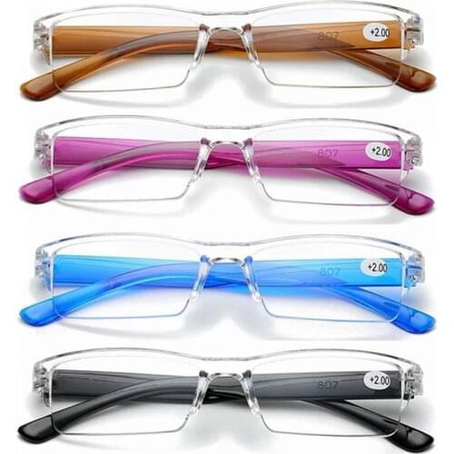 Zilead Fashion Ultra Light Frameless Transparent Reading Glasses Retro Reading Glasses For Elderly +1.0+1.5+2.0+2.5+3.0+3.5+4.0