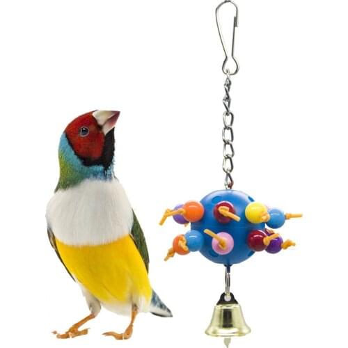 1Pcs Parrot Chew Ball Hand-made Bird Toys Small Pet Items Bell Toys