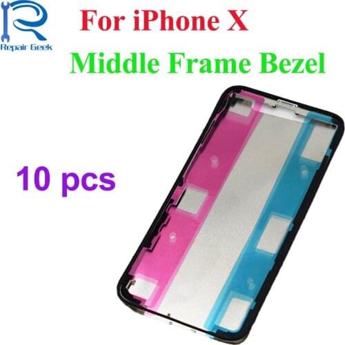 10pcs For iPhone X 5.8" Middle Frame Front Bezel LCD Touch Screen Housing Repair Parts For IX I10 IPX