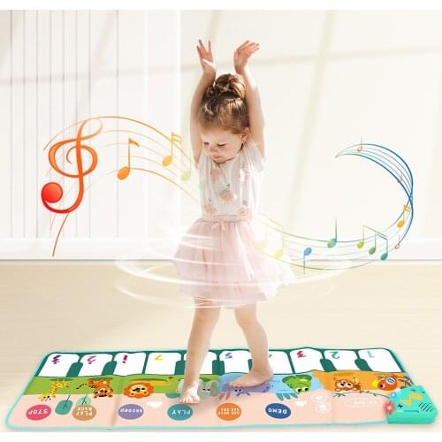 2021 New Arrival Kids Multi-Function Musical Mat Animal Sound Lovely Playing Piano Carpet Keyboard Early Educational Toys Gift