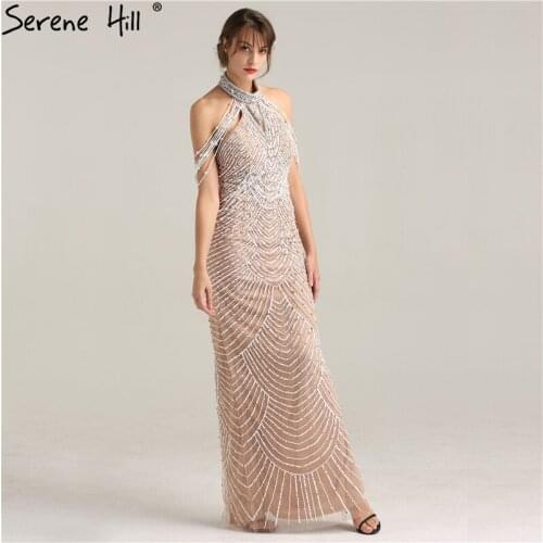 2021 Luxury Sexy Elegant Mermaid Evening Dresses Beading Pearls Fashion Formal Evening Dress Real Photo LA6227