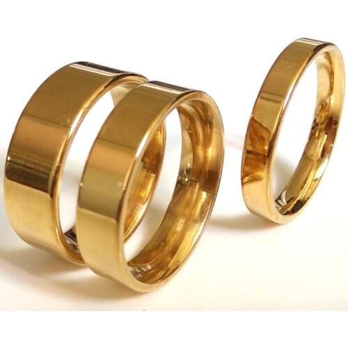 25pcs High Quality Fashion luxury Stainless steel Gold rings Party Rings Wedding Rings Christmas Gift Lovers Favor SS316L