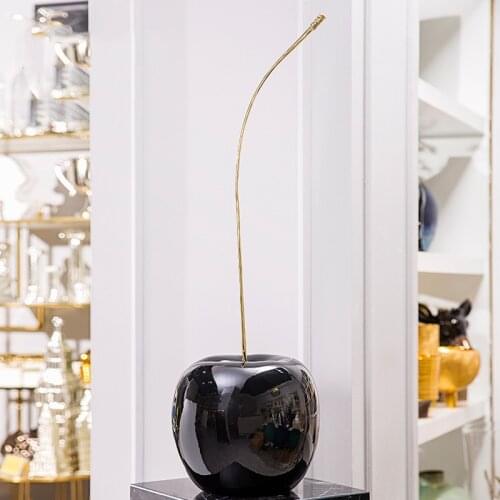 65cm Modern Large Cherry Apple Statue Decor Ornaments Resin Crafts Sculpture New House Sales Office Lobby Soft Decor Accessories