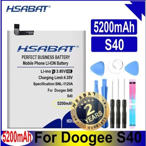 HSABAT S40 5200mAh Battery for DOOGEE S40 Smartphone Replacement Accessory Accumulators with tools Batteries