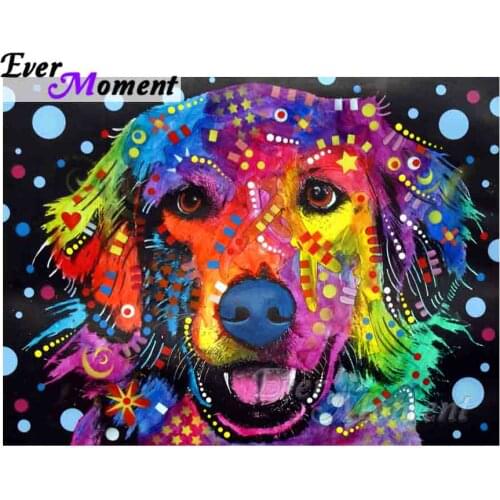 Ever Moment Diamond Embroidery Labrador Dog Diamond Mosaic Full Square Drills Artwork Home Decoration Diamond Painting ASF1212