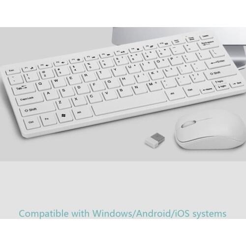 2.4GHz Wireless Optical Silent Keyboard and Mouse Seta Mini Multimedia Full-size Keyboard Mouse Set For Notebook Laptop Desktop