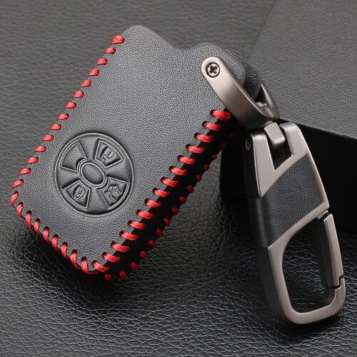 Remote Car Key Case Cover For Toyota Rav4 Corolla Yaris Mark X Hilux Vitz Aqua Camry Auris Leather 3 Buttons Key Chain Case