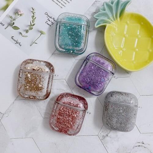 Liquid Quicksand Glitter Case For Airpods 2 Case Luxury Fashion Case for apple airpods 2 1 Protect Cover Shell For Air pods 1