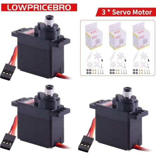 3 x KST DS113MG Coreless Metal Gear Swashplate Digital Servo For 450 RC Helicopter Plane