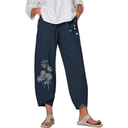 Butterfly Dandelion Printing Long Pants WomenS Casual Fashion Summer Butterfly Print Trousers Butterfly Print Trousers Outfit