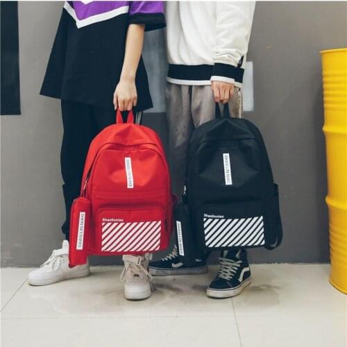 Women Fashion Backpack For Teen Boy/Girl Harajuku Bookbag Waterproof Nylon Backpack 2Pcs/Sets Student Wild Shoulder Bag Backpack