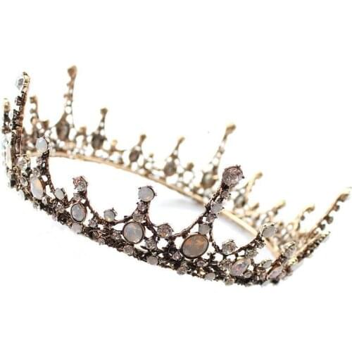 Mingli Tengda Bride Headwear Baroque Exquisite Circle Crown Bride Crown Wedding Accessories Bridal Hair Decorate Tiara Diadema