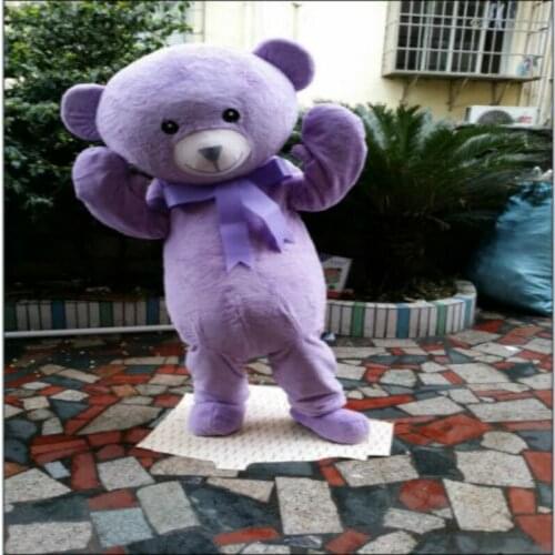 Halloween Purple Teddy Bear Mascot Costume Birthday Cosplay Party Game Fursuit Cartoon Dress Outfits Carnival Xmas Ad Clothes