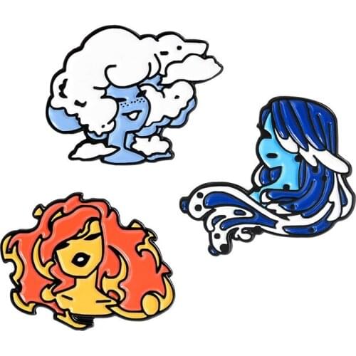 HOSENG Creative Cloud Waves Sunset Cartoon Alloy Brooch Women Man Elegant Collar Lapel Enamel Jewelry Pin Birthday Gift HS_174