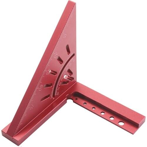 Woodworking Square Ruler 45/90 Degrees Triangle Ruler Aluminum High Precision Layout Measuring Tool Metric Gauge Carpenter Ruler