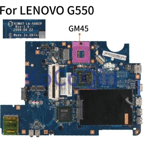 KoCoQin laptop Motherboard For LENOVO Ideapad G550 GM45 Mainboard KIWA7 LA-5082P DDR3