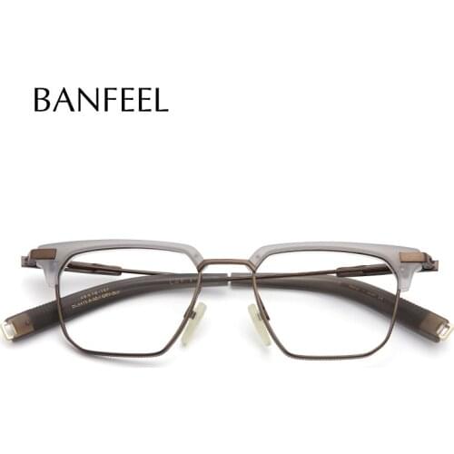 IP Pure Titanium Men Glasses Frames Square Myopia Optical Prescription Eyeglasses Frames Woman Top Quality Business Face Eyewear