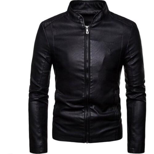 2020 New Spring Autumn Men Motorcycle Causal Leather Jacket Coat Men Autumn Outfit Fashion Biker PU Leather Jacket Men