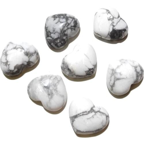 Natural Stone White Turquoise Cabochon Flat Back Heart Shape No Hole Loose Beads For jewelry making DIY Ring Necklace accessorie
