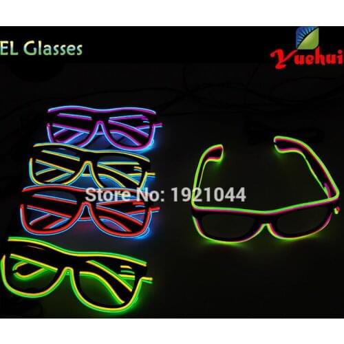 NEW Style Double Colors Flashing EL wire Led Glasses Neon GLowing Glasses Lighting Colorful Glowing Gifts For Party Decoration