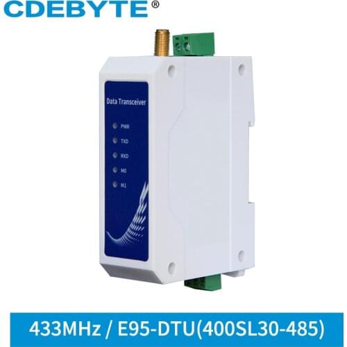 SX1268 LoRa 433MHz RS485 Half duplex 30dBm Long Range 10km Modbus Relay LBT Din-Rail High Performance Wireless Data Transmission