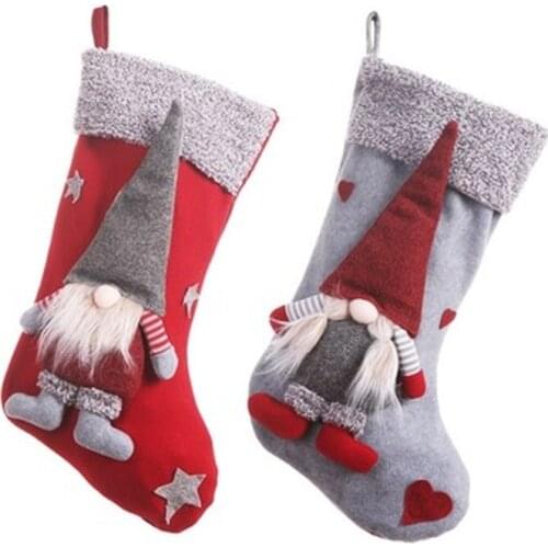 Christmas Santa Stocking Candy Holder Xmas Gift Bag Merry Christmas Tree Ornaments New Year 2022 Christmas Decorations for Home