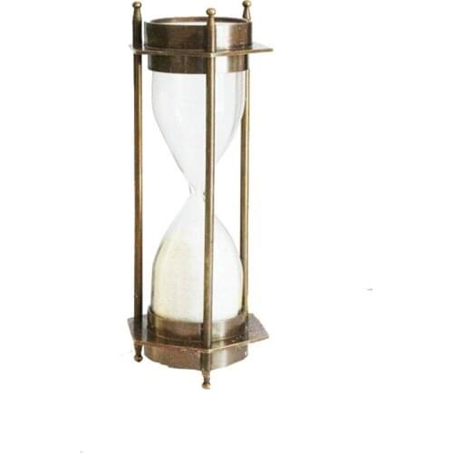 Handmade Brass Pure Copper Glass High-End Hourglass Creative Ornaments Home Decorations Wine Cabinet Study Living Room Lucky