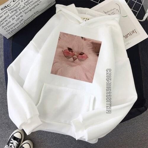 Loose Sweatshirt Cute Hoodie Harajuku Overisze Womens Hooded Sweatshirt Ins Kawaii Cat Casual Winter New Fashion Hoodie