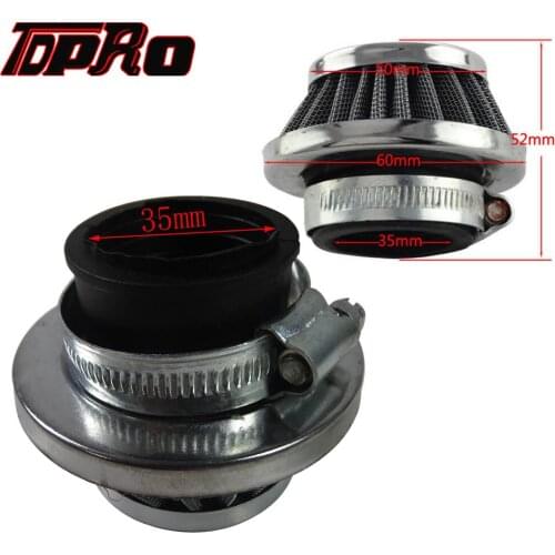 TDPRO 35mm Air Filter Chromed Pod Cleaner Head Filters For Motorcycle 50cc 70cc 90cc 110cc Pit Dirt Bike ATV Quad Scooter Buggy