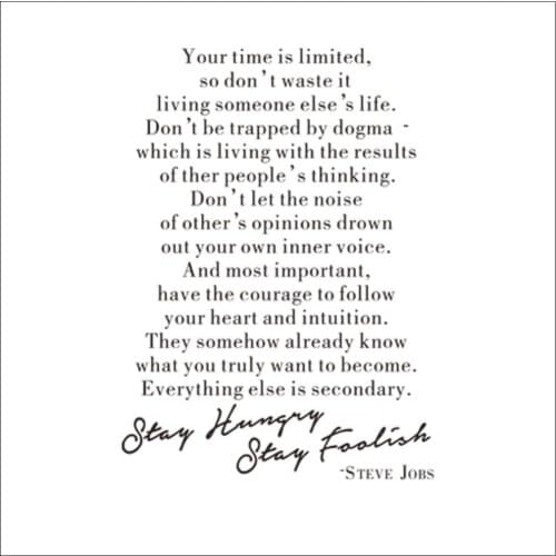 Time is Limited Inspirational Quotes Wall Decal Motivational Vinyl Wall Stickers for Living Room Study Room Home Office Decor