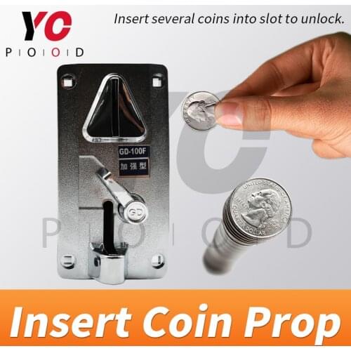 Insert Coin Prop real Room escape game insert several coins in the slot of coin machine to escape the takagism supplier YOPOOD