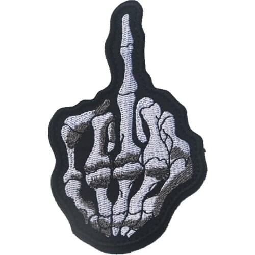 Embroidered Skeleton finger US ARMY Badges Hook & Loop Badge Emblem Badges Military 100% Embroidery Badge