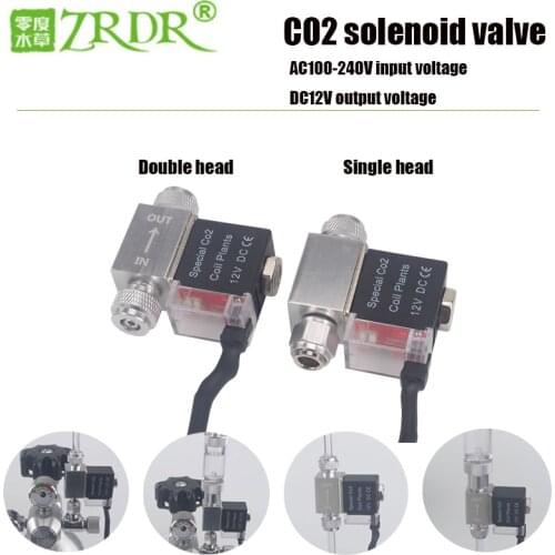 ZRDR aquarium new low temperature CO2 solenoid valve single head double head style DC12V (110-240V)